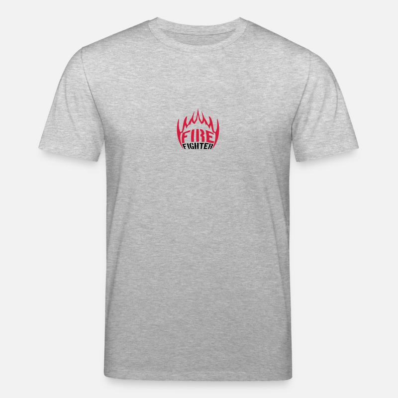 Des flammes de feu pompier - T-shirt bio CREATOR Stanley/Stella Unisexe - gris chiné
