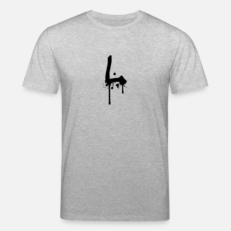 L Graffiti Tropfen Farbklex Spray - Stanley/Stella Unisex Bio-T-Shirt CREATOR  - Grau meliert