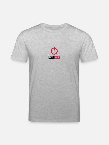 Off On Power Schalter Design - Stanley/Stella CREATOR Unisex Organic T-Shirt - heather grey