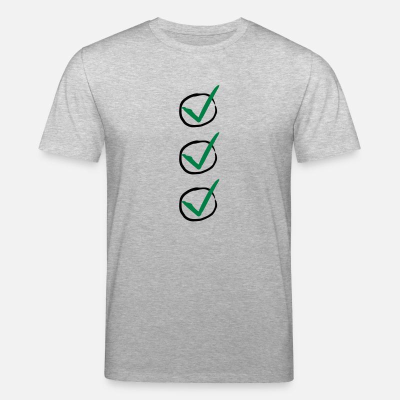 Three Checkmarks - Stanley/Stella CREATOR Unisex Organic T-Shirt - heather grey