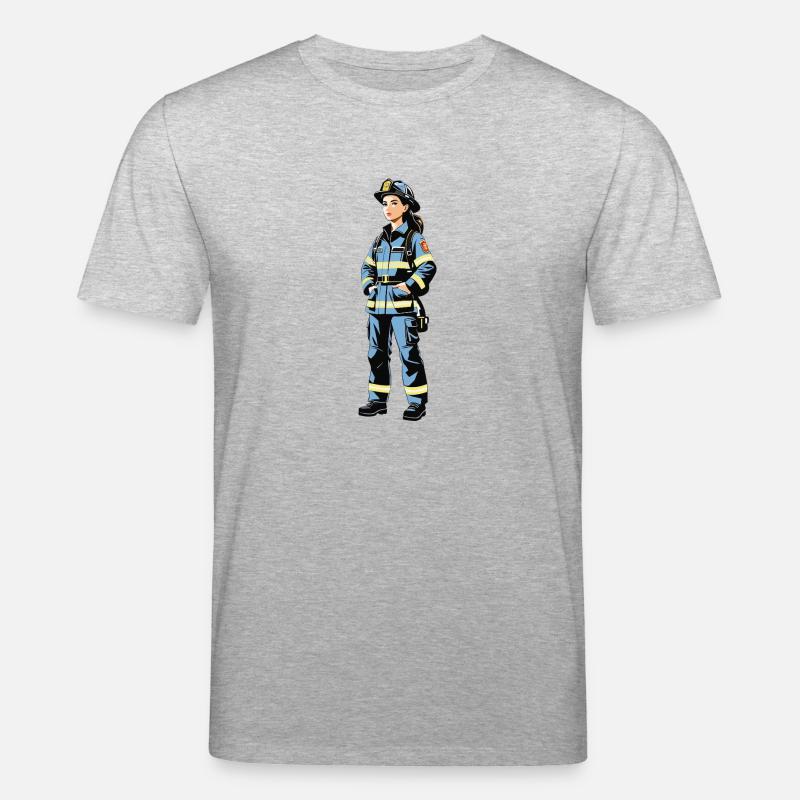 Pompier - Métier Design Sticker - T-shirt bio CREATOR Stanley/Stella Unisexe - gris chiné