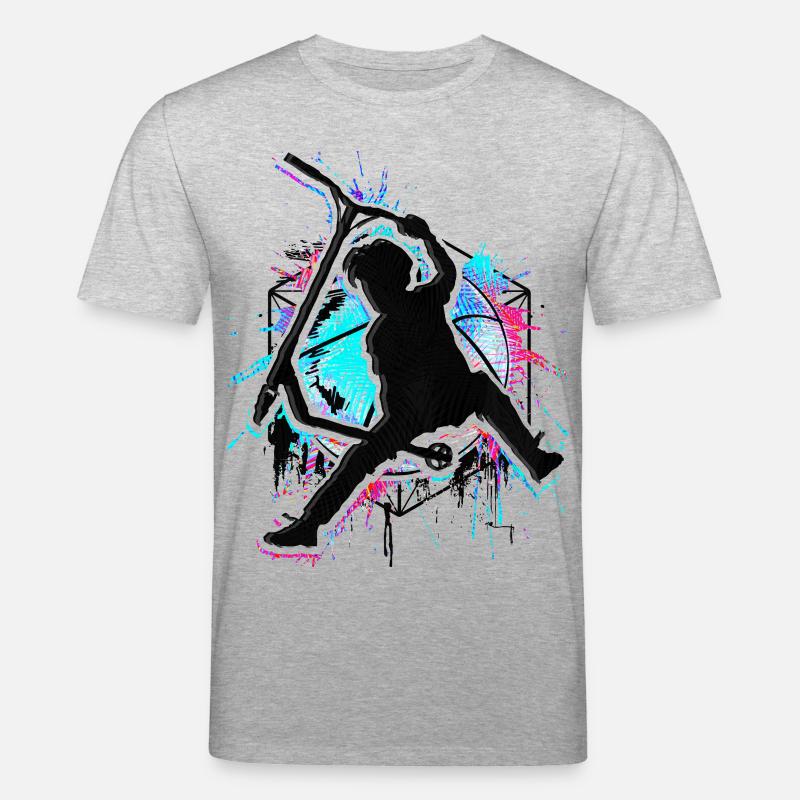 Bunter Stunt Scooter - Farbiger Stuntscooter - Stanley/Stella Unisex Bio-T-Shirt CREATOR  - Grau meliert