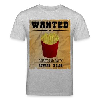 Pommes - french fries - Stanley/Stella Unisex Bio-T-Shirt CREATOR  - Grau meliert - Vorne - Alina (178cm) & Michal (187cm)