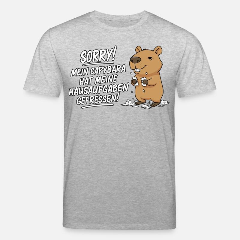 Pardon! Capybara a mangé mes devoirs - T-shirt bio CREATOR Stanley/Stella Unisexe - gris chiné