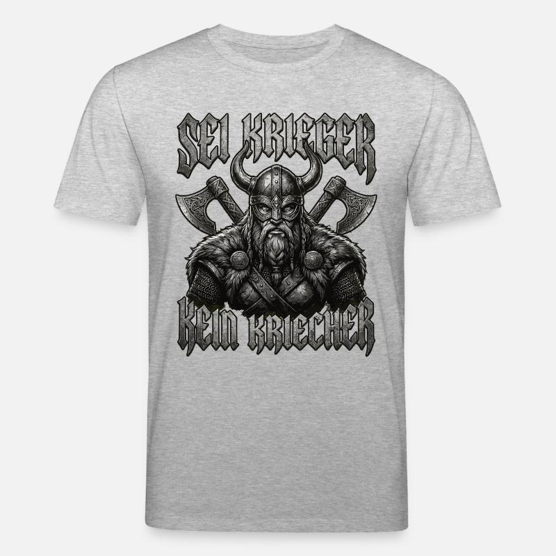 Sei Krieger kein Kriecher Wikinger Bart - Stanley/Stella Unisex Bio-T-Shirt CREATOR  - Grau meliert
