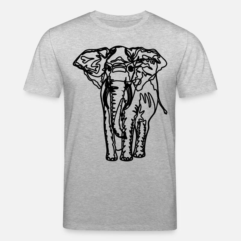 Zeichnung eines Elefanten - Stanley/Stella Unisex Bio-T-Shirt CREATOR  - Grau meliert