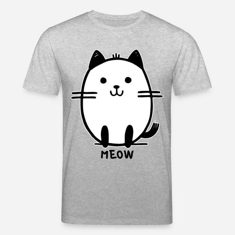 mignon dessin animé miaou chat - T-shirt bio CREATOR Stanley/Stella Unisexe - gris chiné