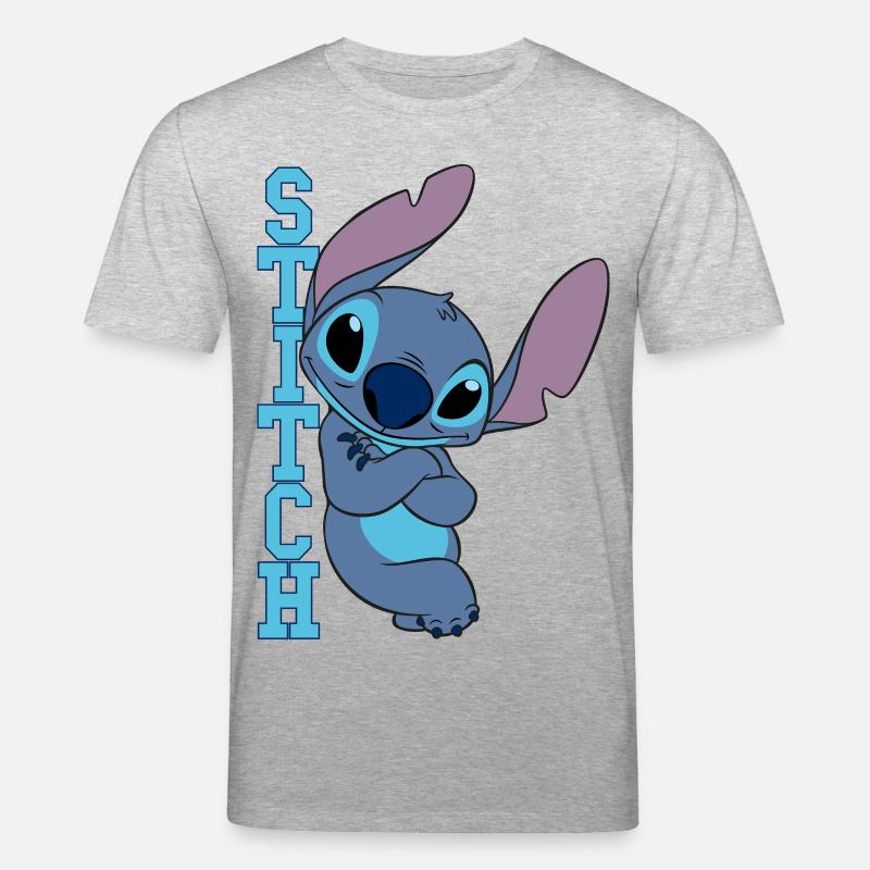 Lilo & Stitch Schriftzug Mit Stitch - Stanley/Stella Unisex Bio-T-Shirt CREATOR  - Grau meliert