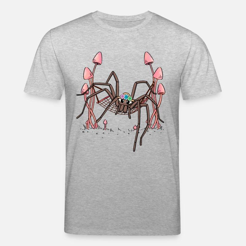 Spider Hanging Hammock Spider Web - Stanley/Stella CREATOR Unisex Organic T-Shirt - heather grey