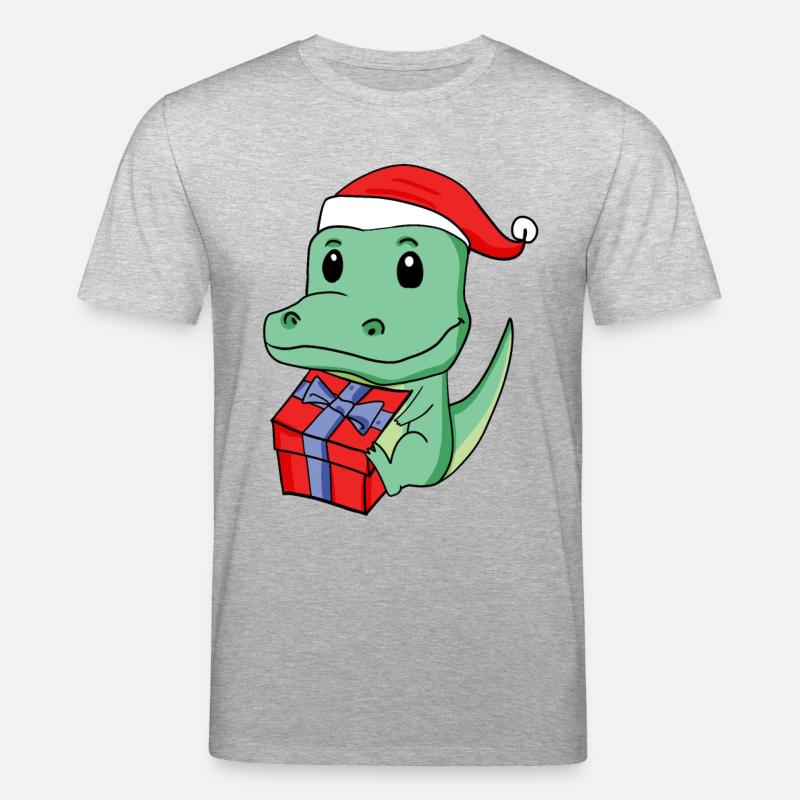 Noël Crocodile Bébé avec Cadeau - T-shirt bio CREATOR Stanley/Stella Unisexe - gris chiné