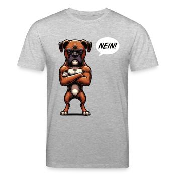 Nein Boxer Boxerhalter Boxerhund Boxerbesitzer - Stanley/Stella Unisex Bio-T-Shirt CREATOR  - Grau meliert - Vorne - Alina (178cm) & Michal (187cm)