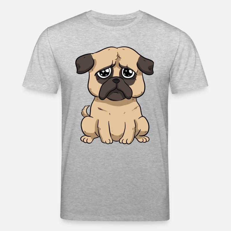 Trauriger Mops - Stanley/Stella Unisex Bio-T-Shirt CREATOR  - Grau meliert