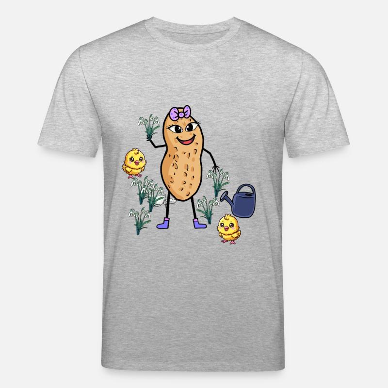 Peanut Spring Easter Chick Snowdrop - Stanley/Stella CREATOR Unisex Organic T-Shirt - heather grey