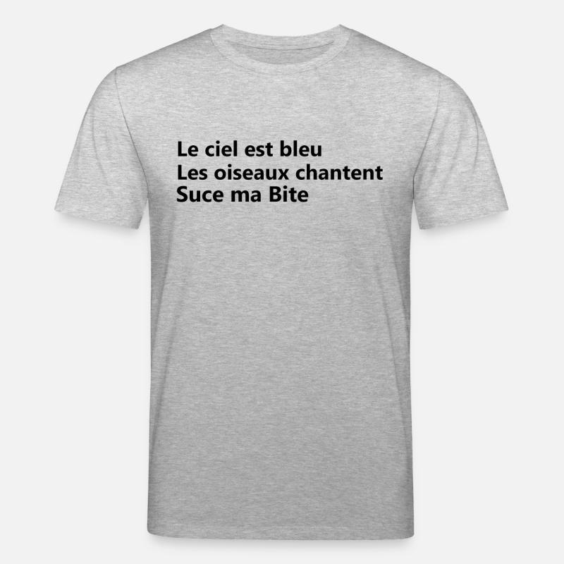 suce ma bite - T-shirt bio CREATOR Stanley/Stella Unisexe - gris chiné