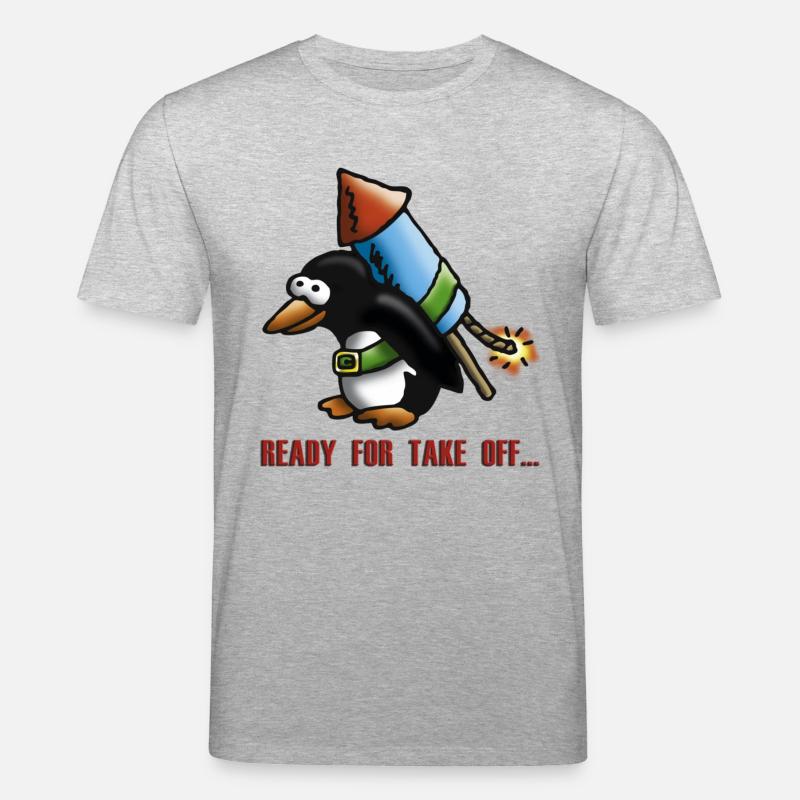 rocket_pinguin_e - T-shirt bio CREATOR Stanley/Stella Unisexe - gris chiné