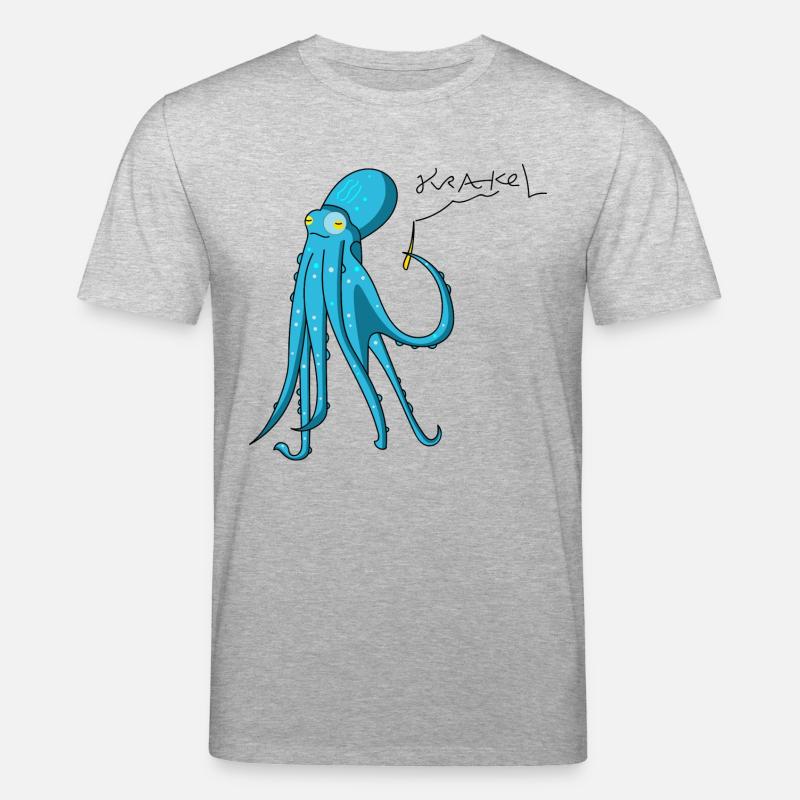 Octopus s'écrase - T-shirt bio CREATOR Stanley/Stella Unisexe - gris chiné