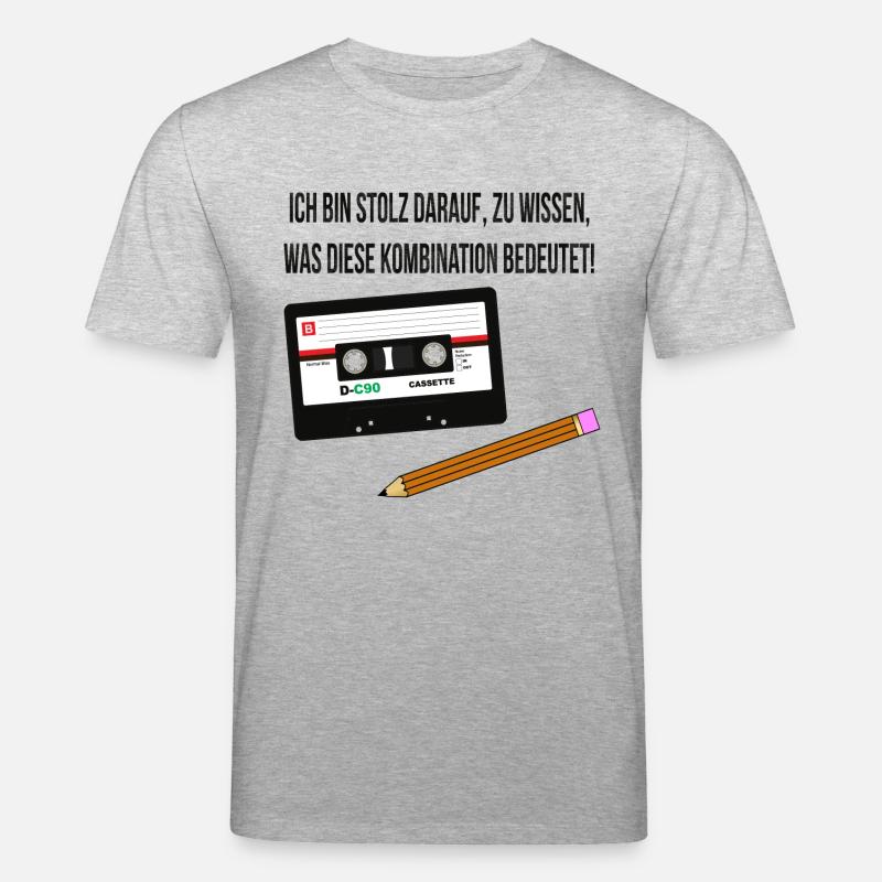 Kassette und Stift - Kindheits-Lifehack - Stanley/Stella Unisex Bio-T-Shirt CREATOR  - Grau meliert