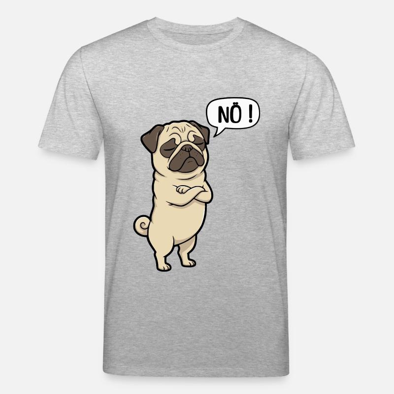 NÖ Pug Eigensinniger Mops-Charme - Stanley/Stella Unisex Bio-T-Shirt CREATOR  - Grau meliert