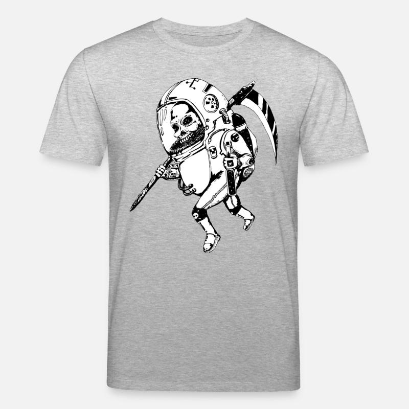 Space Skull - Stanley/Stella CREATOR Unisex Organic T-Shirt - heather grey