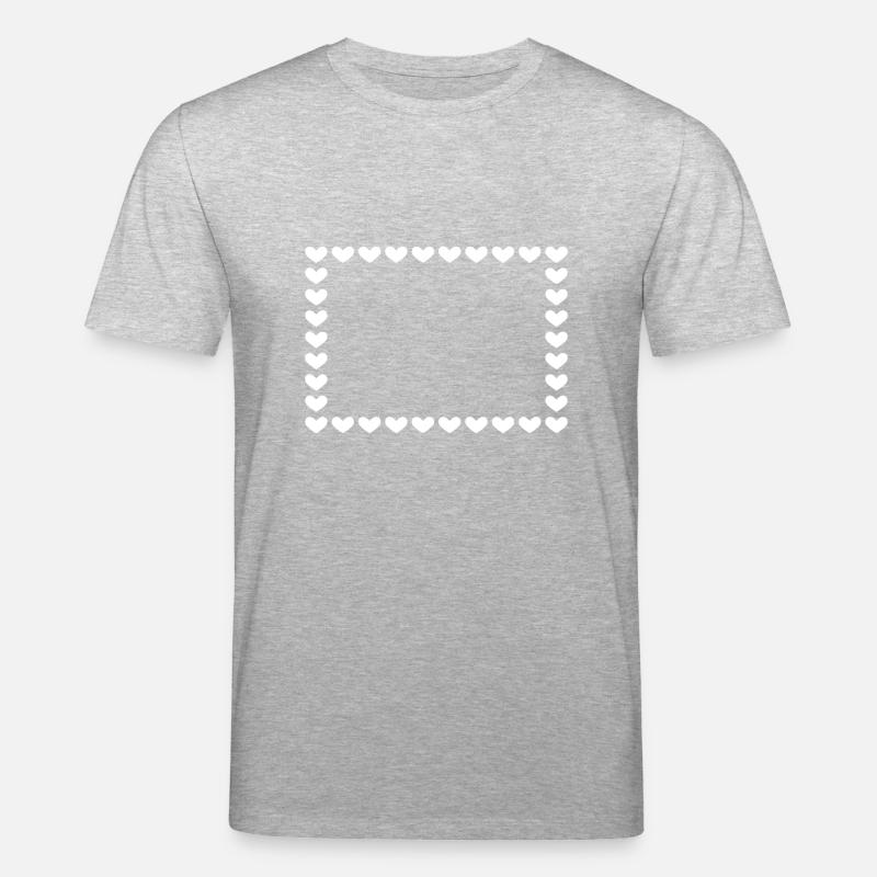 Rectangle frame heart customizable white - Stanley/Stella CREATOR Unisex Organic T-Shirt - heather grey