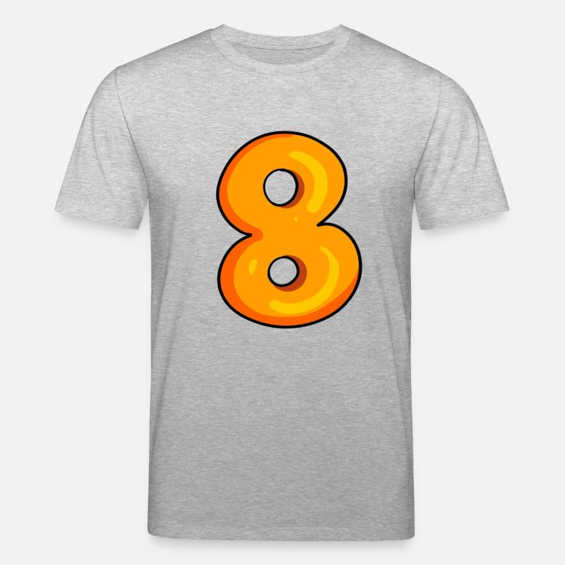 Nummer 8 - Zahl 8 - Stanley/Stella Unisex Bio-T-Shirt CREATOR - Grau meliert