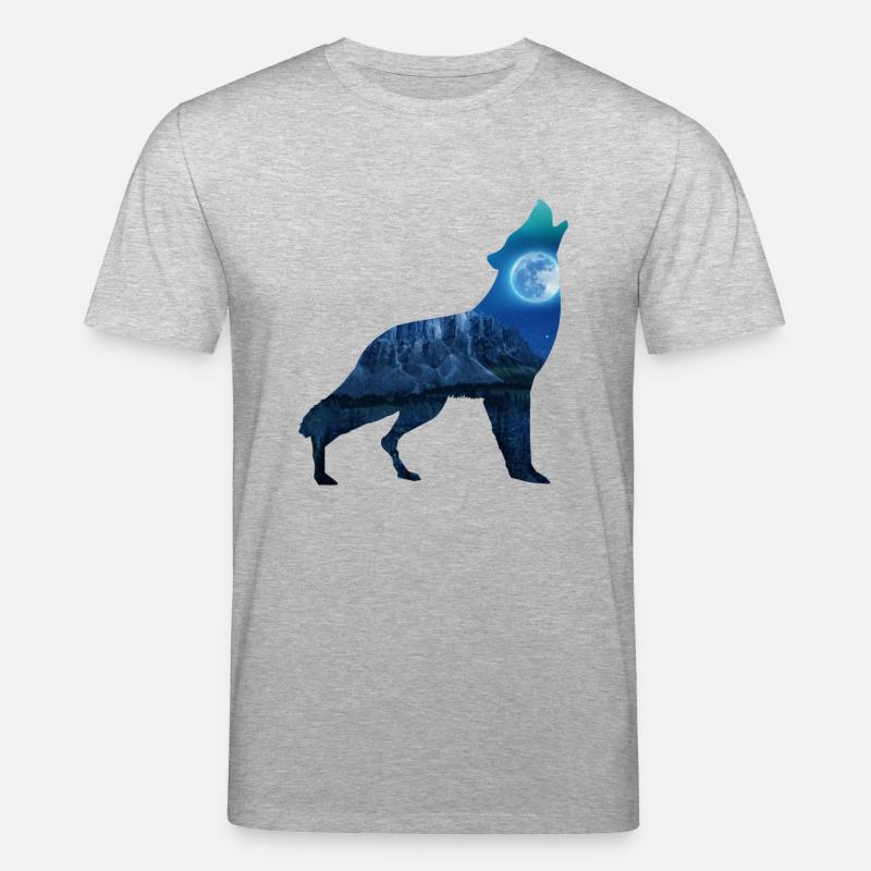 Wolf Mond - Stanley/Stella Unisex Bio-T-Shirt CREATOR  - Grau meliert
