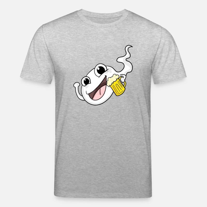 Sperma mit Bier - Stanley/Stella Unisex Bio-T-Shirt CREATOR  - Grau meliert