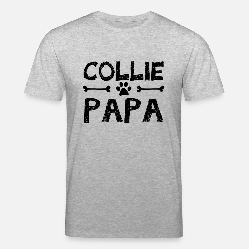border collie Papa - Stanley/Stella Unisex Bio-T-Shirt CREATOR  - Grau meliert