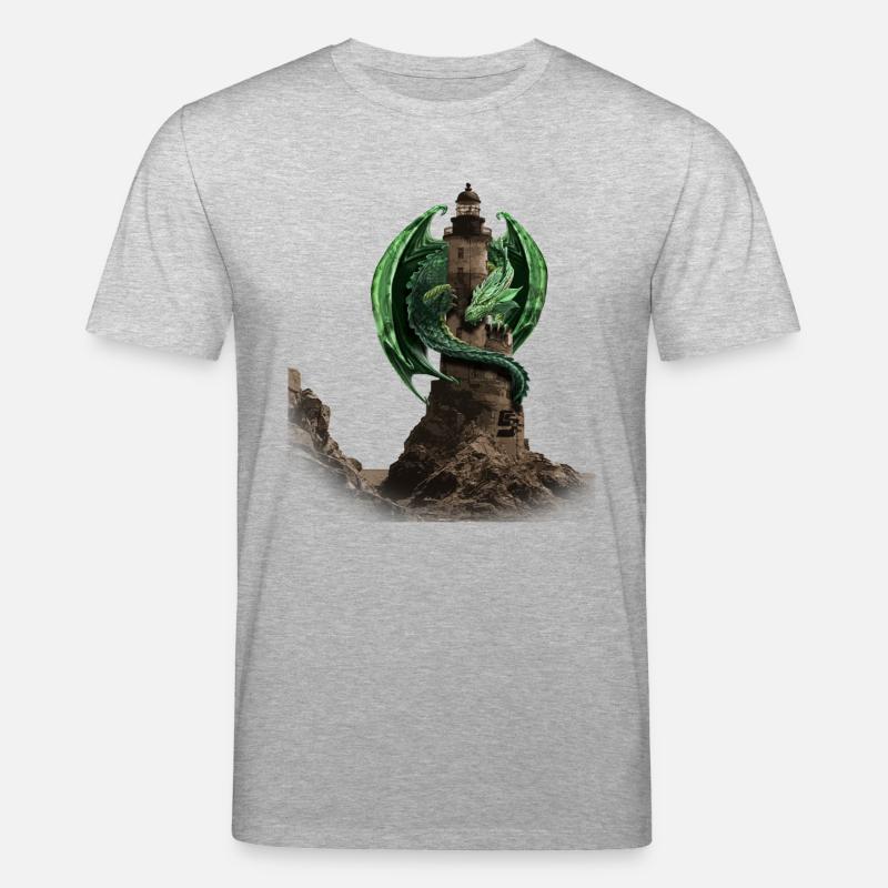 dragon lighthouse by customstyle - T-shirt bio CREATOR Stanley/Stella Unisexe - gris chiné
