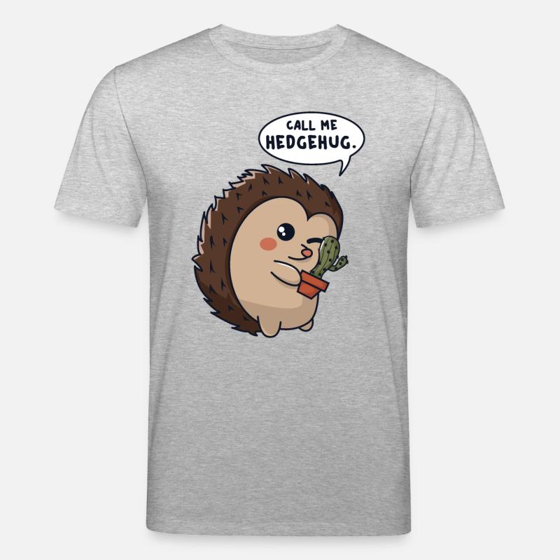 Igel knuddelt Kaktus - Stanley/Stella Unisex Bio-T-Shirt CREATOR  - Grau meliert