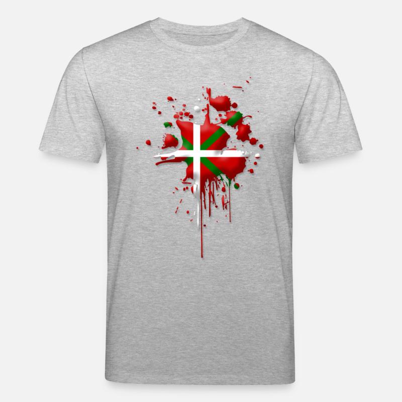 Drapeau Basque tâche 2 - T-shirt bio CREATOR Stanley/Stella Unisexe - gris chiné