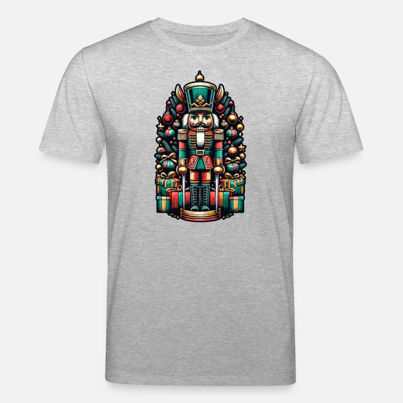 Weihnachtlicher Nussknacker Mit Geschenken - Stanley/Stella Unisex Bio-T-Shirt CREATOR - Grau meliert