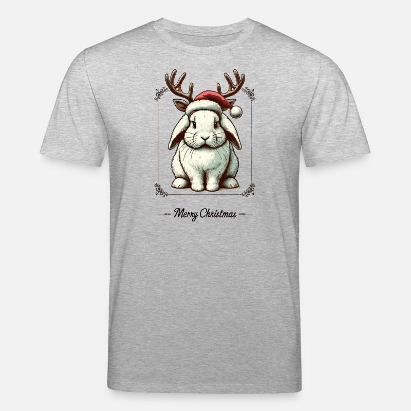Mignon lapin style Noël - T-shirt bio CREATOR Stanley/Stella Unisexe - gris chiné