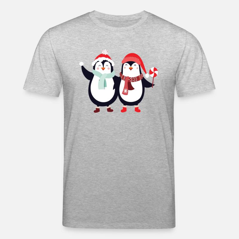 doux pingouins Noël - T-shirt bio CREATOR Stanley/Stella Unisexe - gris chiné