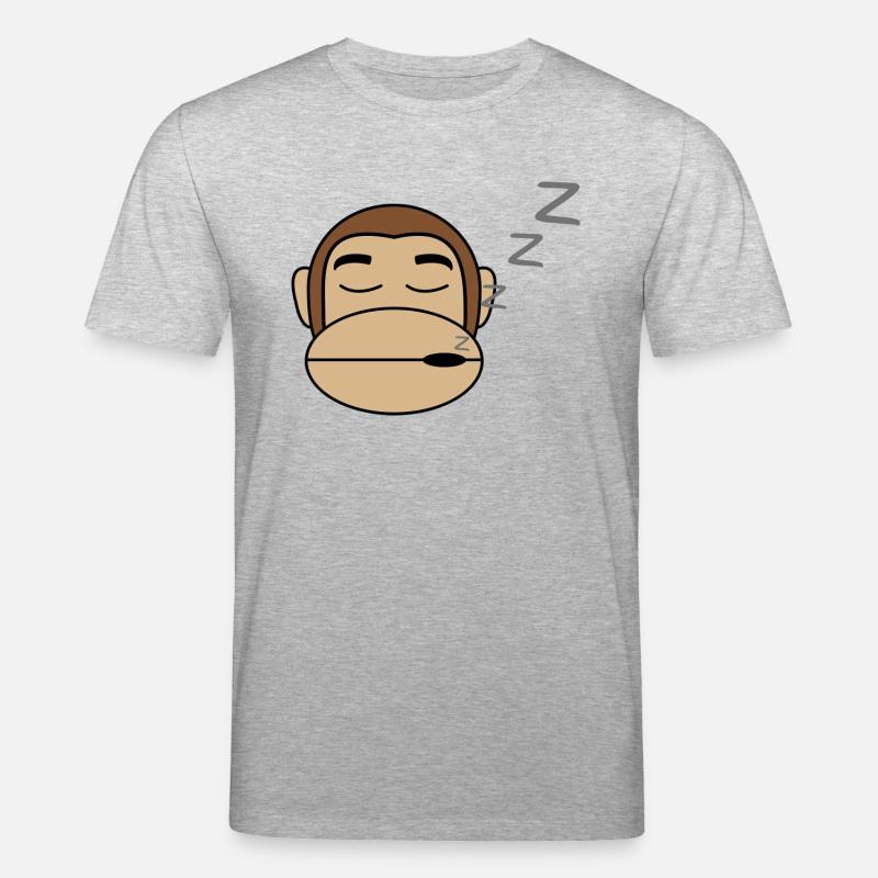 Affe Schlafen - Stanley/Stella Unisex Bio-T-Shirt CREATOR  - Grau meliert