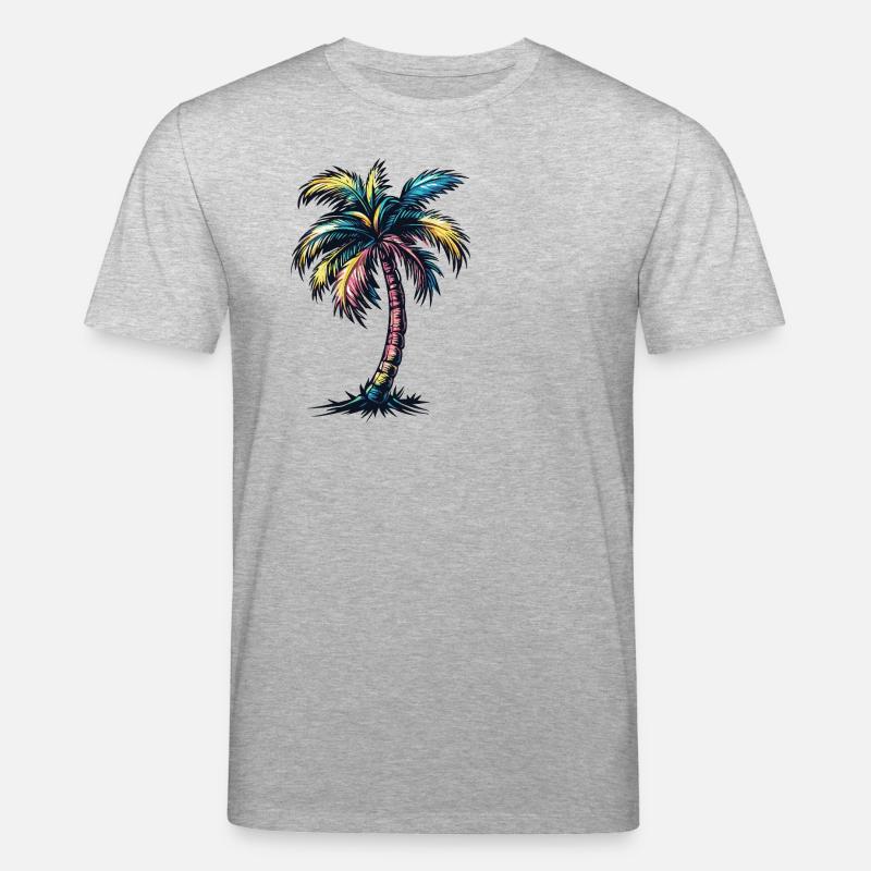 Plage de Palm Tree - T-shirt bio CREATOR Stanley/Stella Unisexe - gris chiné