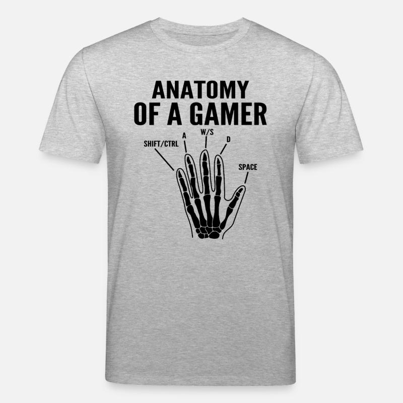 Anatomie eines Gamers - Stanley/Stella Unisex Bio-T-Shirt CREATOR  - Grau meliert
