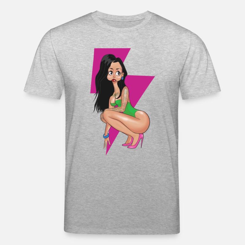 Pink Lightning Pin-up - Stanley/Stella Unisex Bio-T-Shirt CREATOR  - Grau meliert