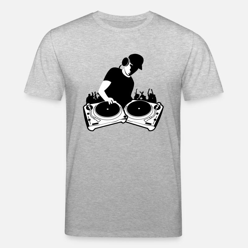 DJ mit Turntables - Stanley/Stella Unisex Bio-T-Shirt CREATOR  - Grau meliert