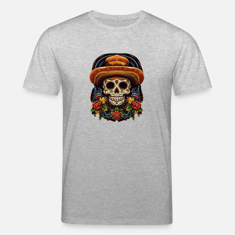 Cinco de Mayo Skull - Stanley/Stella Unisex Bio-T-Shirt CREATOR  - Grau meliert