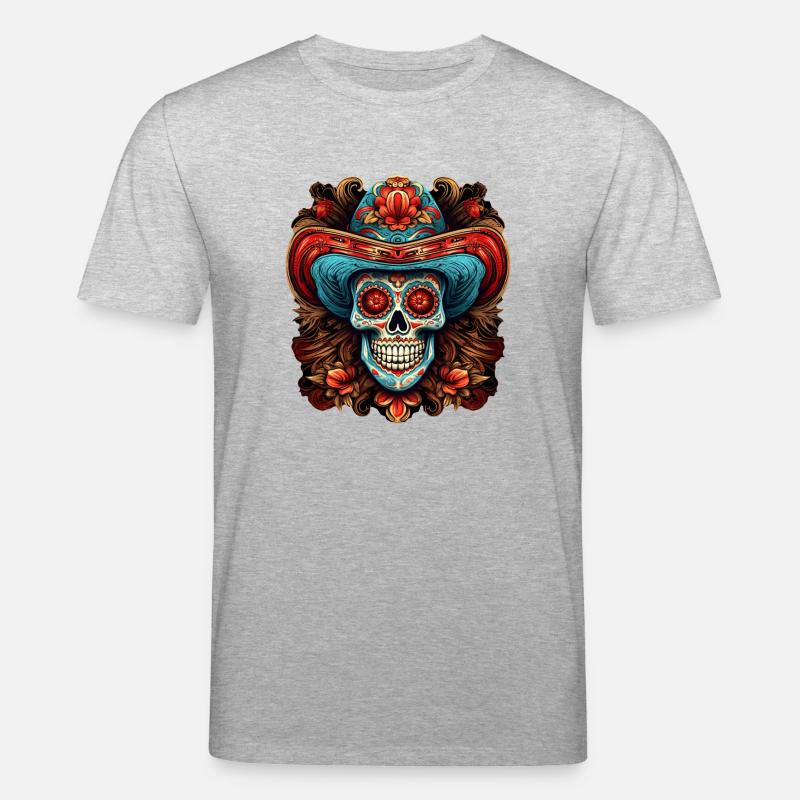 Cinco de Mayo Skull - Stanley/Stella Unisex Bio-T-Shirt CREATOR  - Grau meliert
