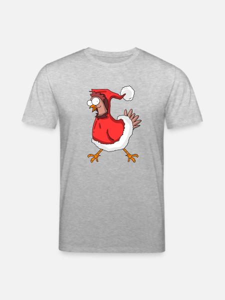 Christmas chicken - Stanley/Stella CREATOR Unisex Organic T-Shirt - heather grey
