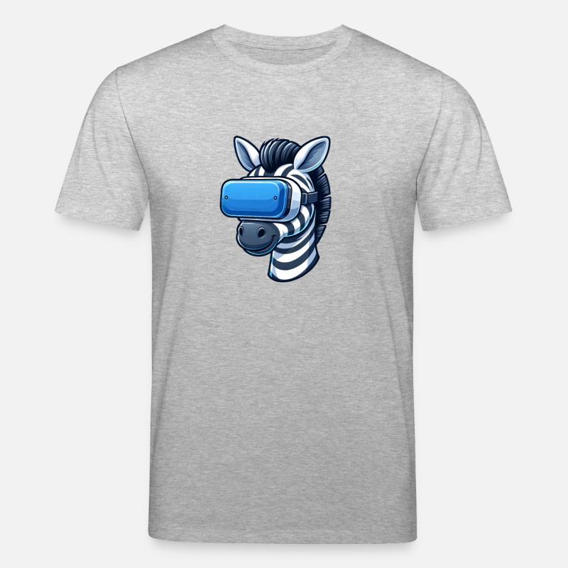 Cooler Zebra VR-Gamer - Stanley/Stella Unisex Bio-T-Shirt CREATOR  - Grau meliert