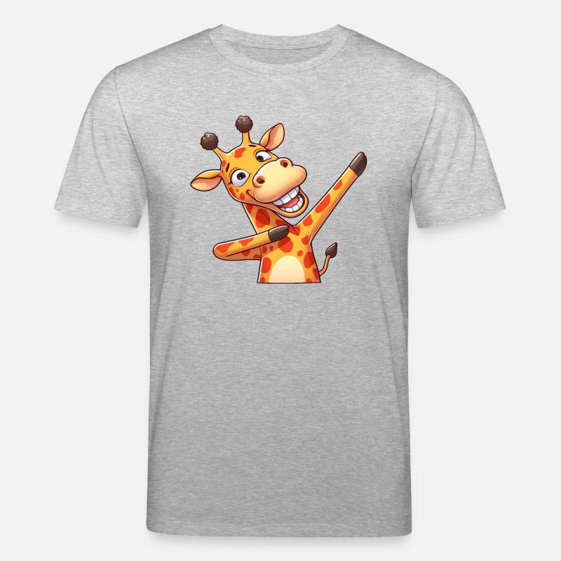 Coole Giraffe Dabbing Dab Tanz - Stanley/Stella Unisex Bio-T-Shirt CREATOR - Grau meliert