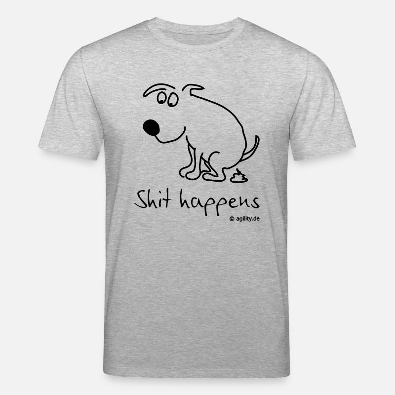 shit happens - Stanley/Stella Unisex Bio-T-Shirt CREATOR  - Grau meliert