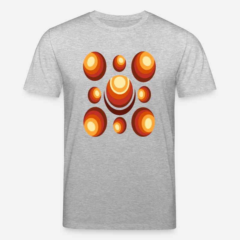 Halbmond Retro Kreismuster - Stanley/Stella Unisex Bio-T-Shirt CREATOR  - Grau meliert