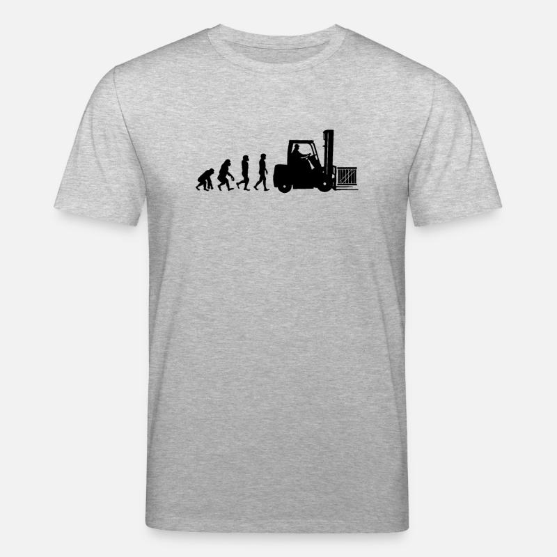 Evolution eines Staplerfahrer - Stanley/Stella Unisex Bio-T-Shirt CREATOR  - Grau meliert