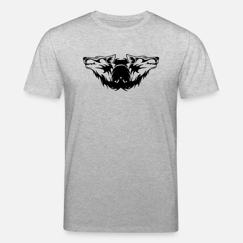 Doppel-Wolf Logo - Stanley/Stella Unisex Bio-T-Shirt CREATOR  - Grau meliert