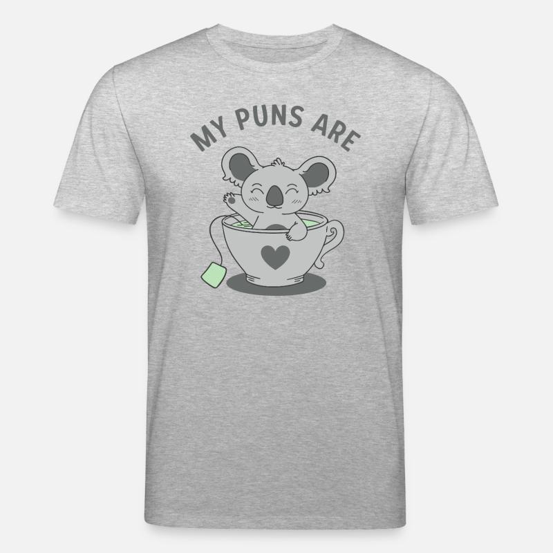 Koala-Tee-Wortspiele - Stanley/Stella Unisex Bio-T-Shirt CREATOR  - Grau meliert