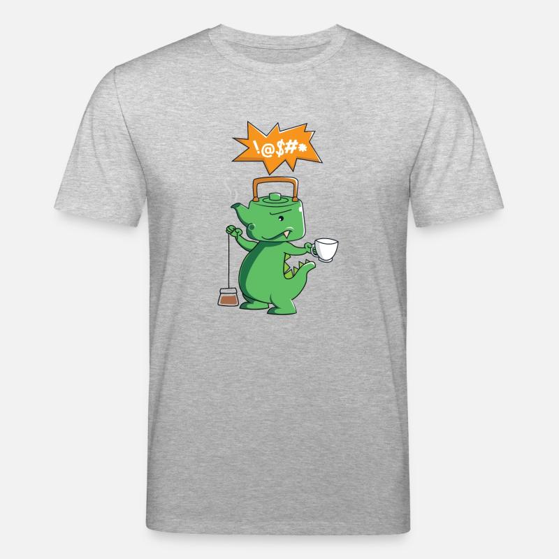 Tee-Rex - Tee trinken - Dinosaurier - Stanley/Stella Unisex Bio-T-Shirt CREATOR  - Grau meliert